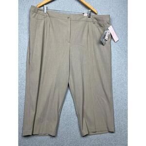 Dressbarn Womens Cropped Pants Slacks Plus 24W Career Office Simple Beige